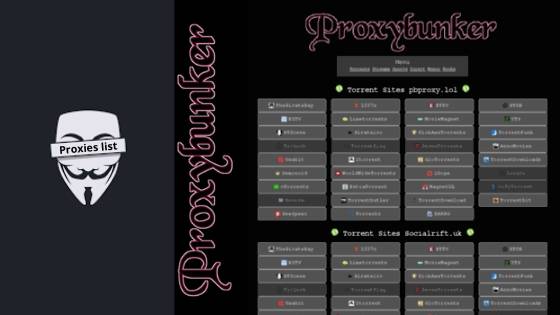 proxybunker proxy mirror torrent sites alternatives proxies list