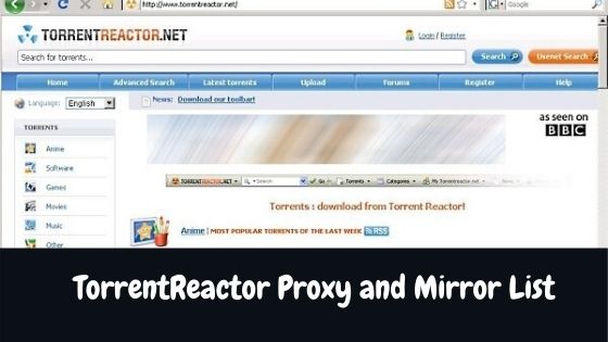TorrentReactor Proxy unblock mirror proxies list and TorrentReactor Alternatives torrent proxy